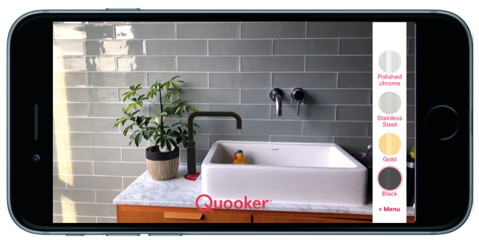 Een voorbeeld van de Quooker Augmented Reality